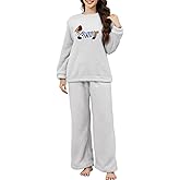 Gihuo Dachshund Pajamas for Women Warm Fleece Pjs Sets Fuzzy Loungewear Sleepwear