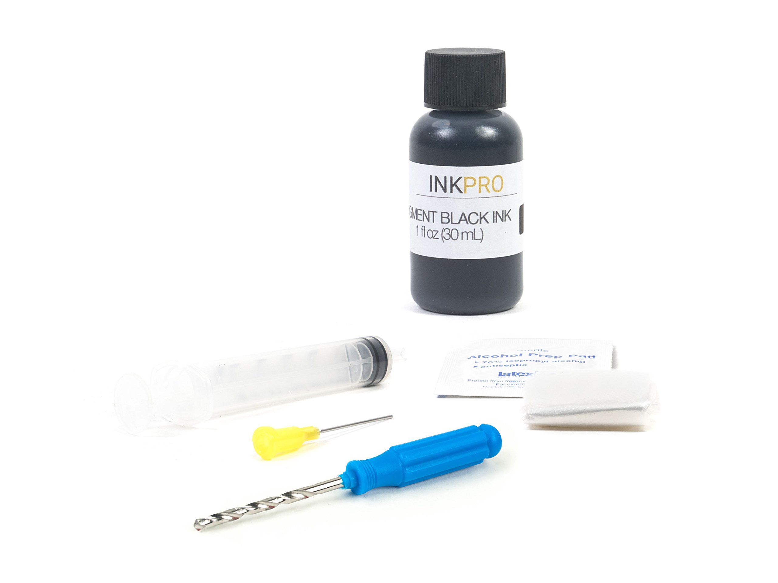 InkProPremium Pigment Black Ink Refill Kit for Canon PG-245, PG-245XL Cartridges 1oz 30mL