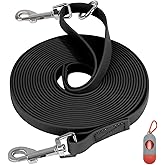 Waterproof Long Leash for Dogs Training 16FT/30FT/50FT, Long Dog Leash Heavy Duty Lead for Large Medium Small Dogs Outside Walking, Playing, Camping, or Yard(Black 30FT)