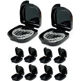 Maoerdental 10 Pack Retainer Case,Dental Retainer Box with Vent Holes | Retaienr Storage Container for Aligner Mouth Guard Denture Box (Black)