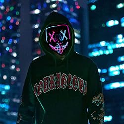 Poptrend Halloween Mask LED Light up Mask Scary