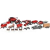 ERTL Tomy Case IH Farm Toy Value Playset - 1:64 Scale - Officially Licensed | 20 Count, Includes Tractors, Trucks, Farm Implements and Horses, Collectible Farm Toys For Kids, Ages 3 Years+