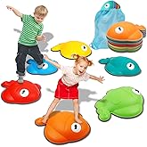 TERRAMUS Balance Stepping Stones for Kids, 6PC Non-Slip Jumping Steps Stones, Toddler Obstacle Course Game Promote Coordination, Indoor Outdoor Sensory Toys for Boys Girls Ages 3 4 5 6 7 8