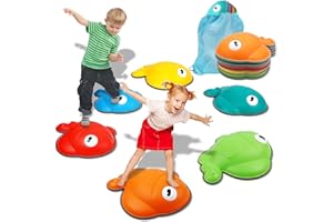 TERRAMUS Goldfish Balance Stepping Stones for Kids, 6PC Non-Slip Jumping Steps Stones, Toddler Obstacle Course Game Promote Coordination, Indoor Outdoor Sensory Toys for Boys Girls Ages 3 4 5 6 7 8