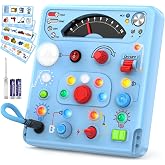 Tozuoup Busy Board Montessori Toys with 13 LED Lights and 10 Switches | Educational Learning Sensory Activity Board Toys for 
