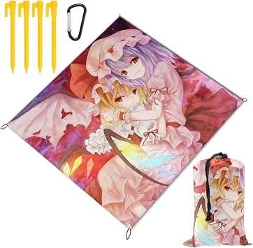 Amazon 東方project フランドール スカーレット ピクニックマット 屋外の 防水 パッド 折りたたみ式 レジャーマット レジャーシート 厚手 ビーチマット 持ち運び便利 キャンプマット 大判 150x145cm Clement Lowell マット パッド