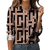 Zeagoo Womens Button Down Shirt Long Sleeve Blouse Business Work Tops Dressy Casual Floral Printed Outfits with Pocket