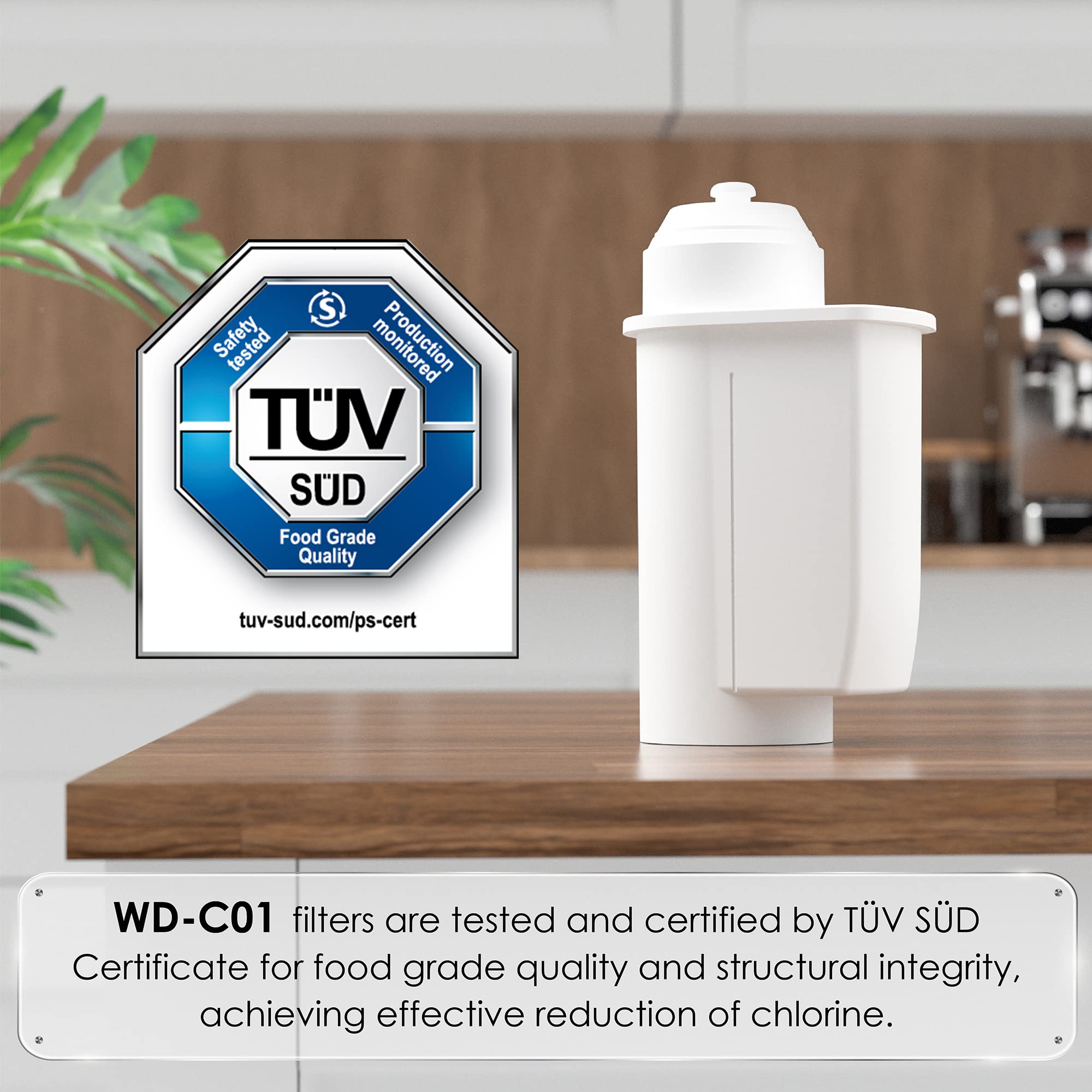 Waterdrop Ersatzwasserfilter für Siemens® EQ Series, EQ5, EQ6, EQ7, EQ9, EQ500, Bosch® TCZ7003, TCZ7033, für Brita® Intenza® 575491, TÜV SÜD Zertifiziert, Pack of 6 3