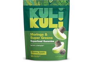 Kuli Kuli Super Energy Gummies - Energy Supplements with Moringa, Caffeine-Free Natural Energy Booster - 60 Non-GMO, Gluten-Free Moringa Gummies