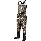 BASSDASH Breathable Ultra Lightweight Veil Camo Chest Stocking Foot Fishing Hunting Waders for Men