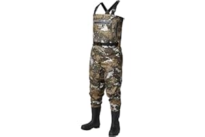 BASSDASH Breathable Ultra Lightweight Veil Camo Chest Stocking Foot Fishing Hunting Waders for Men
