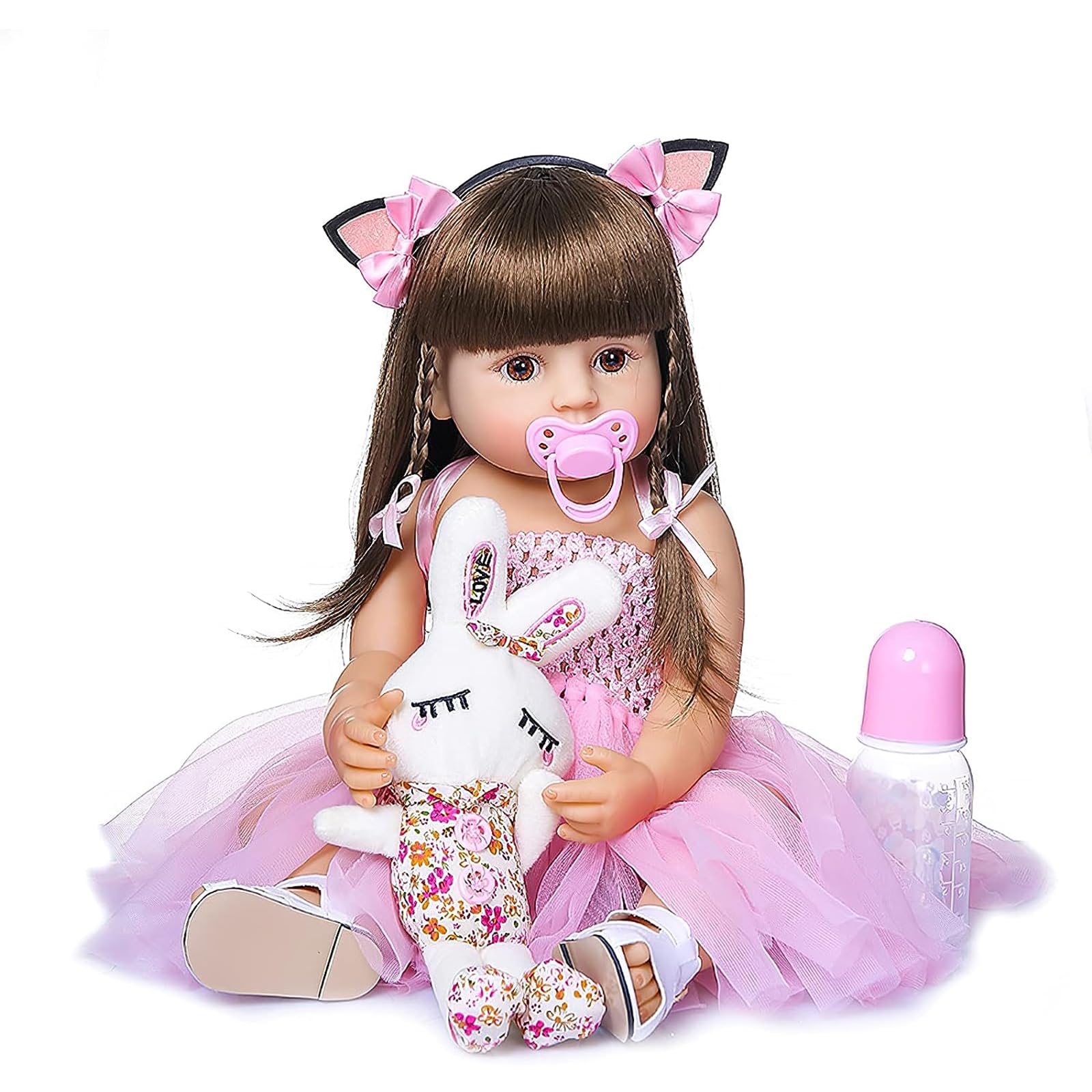 ZIYIUI 22 ''/ 55 cm Lifelike Reborn Baby Doll Full Silicone Vinyl Baby Doll Girl Toddlers Newborn Toys Xmas Gifts Reborn Babies