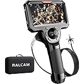 4-Way 360° Articulating Borescope, Ralcam Joystick 5" Endoscope Camera with Light, 6.2mm/0.24in Slim Snake Inspection Camera with 5.0ft Semi-Rigid Cable for Engine, Pipe, HVAC Inspection