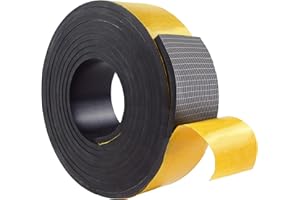 DEVNOL Sticky Back Self Adhesive Solid Rubber Strips 3/16 Thick, 2 inch Wide Neoprene Rubber Sheet Seal Strip for Gasket, Surface Protection