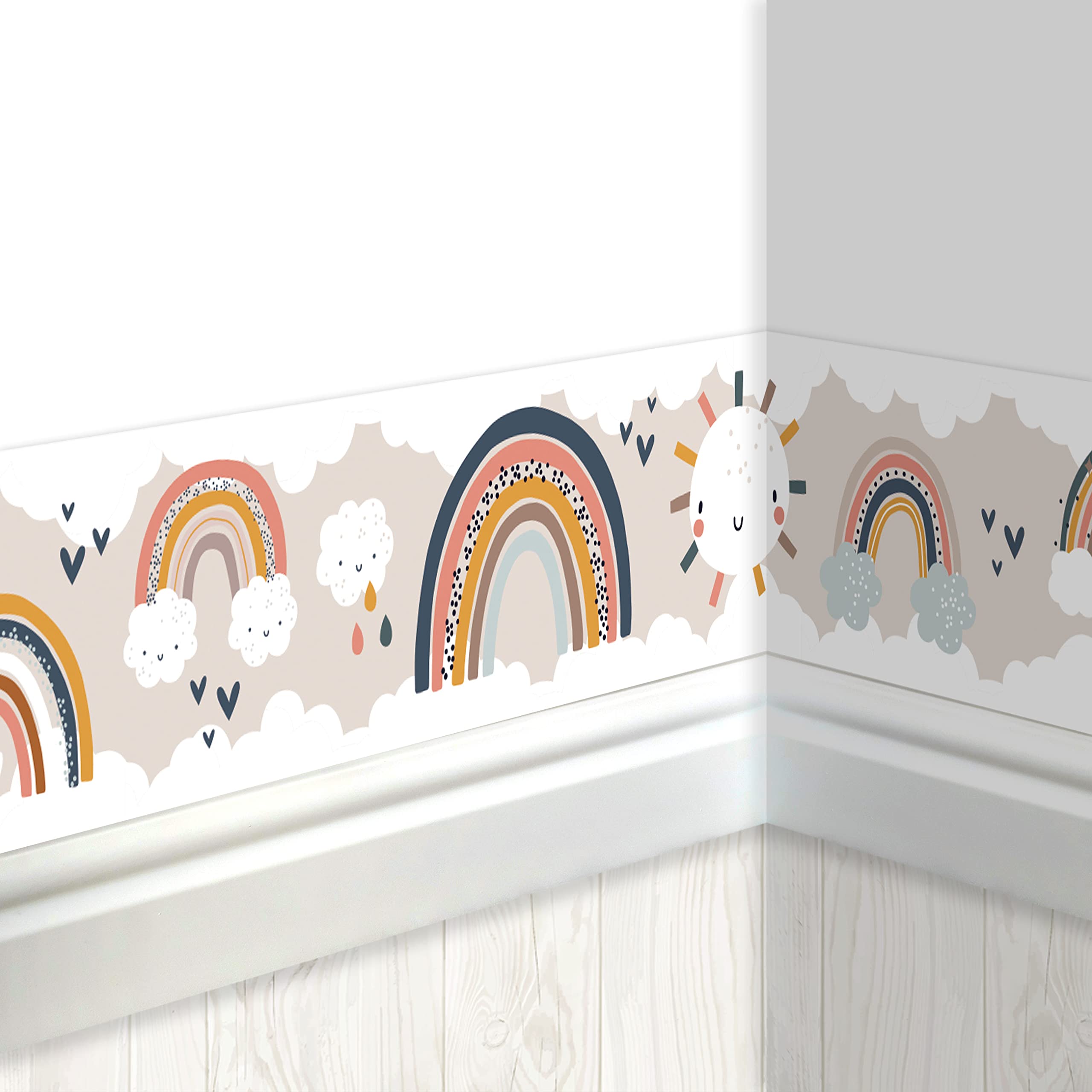 Papierdrachen Rainbow Border for Children's Room - Wallpaper for Beautifying Walls and Theme Rooms - Wall Decoration for Boys and Girls - Set 6