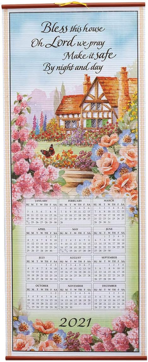 bousd calendar 2021 22 Amazon Com Dual Sided 2 Year Scroll Calendar Bless This House Design Ideal For Small Spaces Bamboo Like Paper 12 In By 33 In Office Products bousd calendar 2021 22