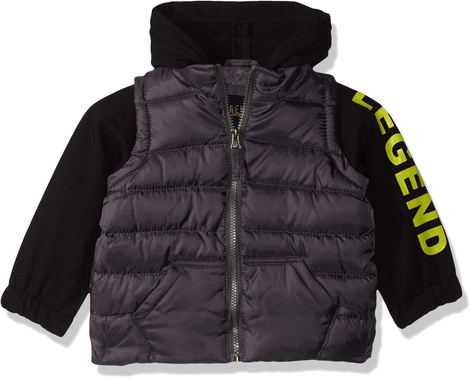 IXtreme Baby Boys' Puffer Vest with Hood and Sleeve Transitional Jacket
