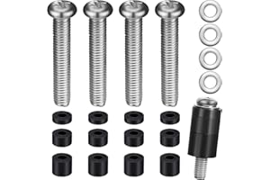 BIQNOEC M8 Screws for Samsung TV – Extra Long Bolts Adjustable 13.5mm–45mm, TV Mounting Screws with Washers & Spacers, Fits 41–85″ VESA TVs