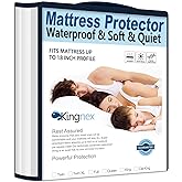 Cooling Twin XL Mattress Protector Waterproof Ultra Soft Matressprotector for College Dorm Room Extra Long Twin Bed Noiseless