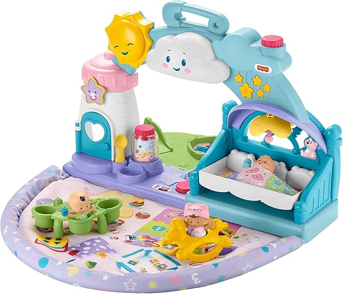 Fisher-Price Little People 123 Babies Playdate, musical take-along playset with Smart Stages for toddlers and preschool kids