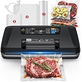 Vacuum Sealer Machine, 230W 95KPa Food Sealer Built-in Cutter &amp; Bag Storage | Upgraded 10-in-1, Double Heat Seal for Dry &amp; Moist Food, Easy-Lock Handle, Vacuum Hose, Includes 1 Roll + 10 Pre-cut Bags