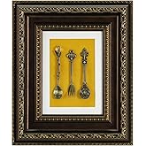 FOLKOR LIFE Vintage Wall Art Decor, Framed Wall Sculptures Art with Embossed Intricate Spoons Design for Home Decor, Dining R