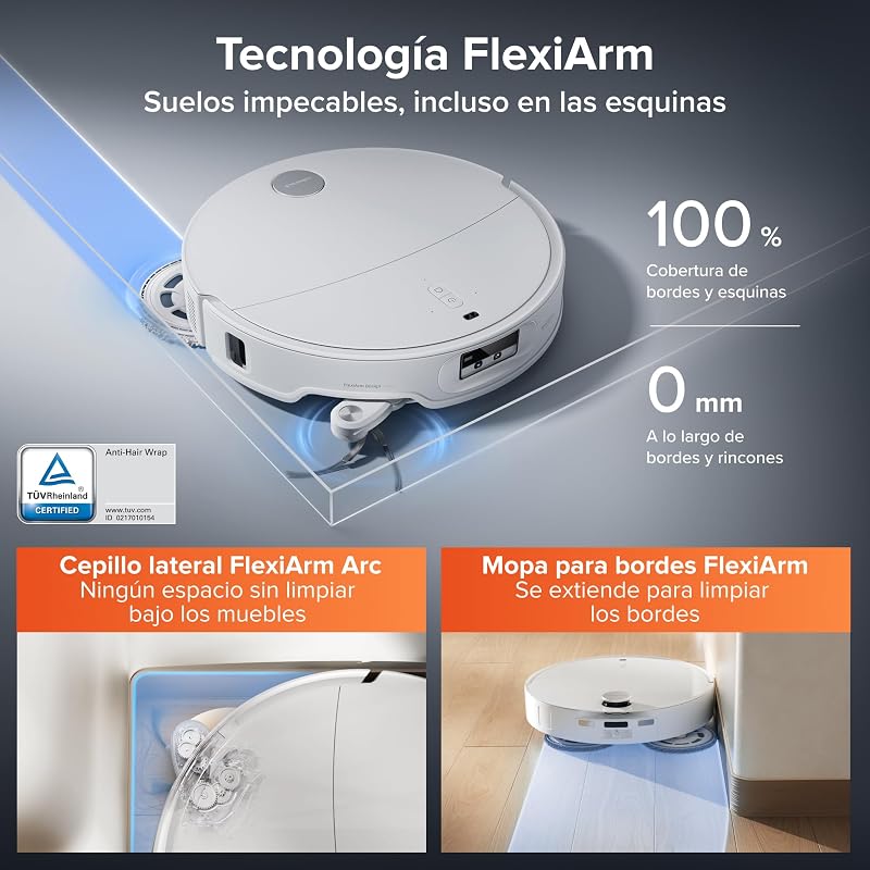 Qrevo EdgeT Aspirador Robô de Sucção 18500 Pa, com FlexiArm