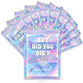 HOUSE OF PARTY Hangover Kit Bags - 10 Pcs | (5"x7") But Did You Die Printed Ziplock Storage bags | Preprinted Holographic Bag