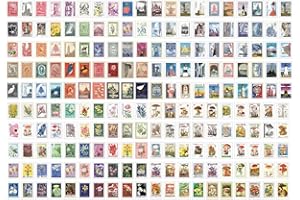 200 Sheets Postage Stamp Stickers Vintage Stamp Stickers Retro Travel Postage Stickers for Scrapbooking Journal Supplies