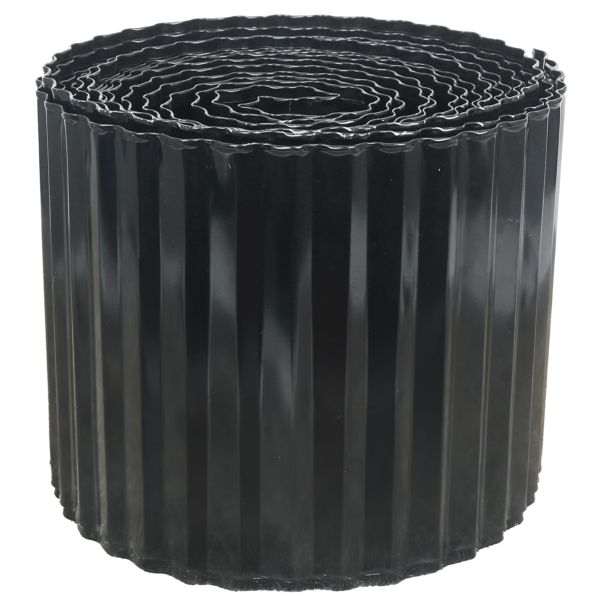 Photo 1 of Quibbay Corrugated Metal Garden Edging, 8"×50Ft Landscape Edging Border for DIY Lawn, Flower Bed and Garden Fence, Metal Garden Edging for Landscaping, Yard and Tree Surrounds Borders, Black