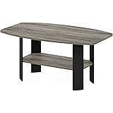 Furinno Simple Design Coffee Table, French Oak Grey/Black