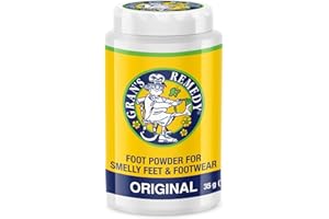 Gran's Remedy Shoe Deodorizer and Foot Powder for Smelly Feet - Effective Shoe Odor Eliminator in Travel Size - Absorbs Sweat and Moisture for Shoes and Feet - Unscented