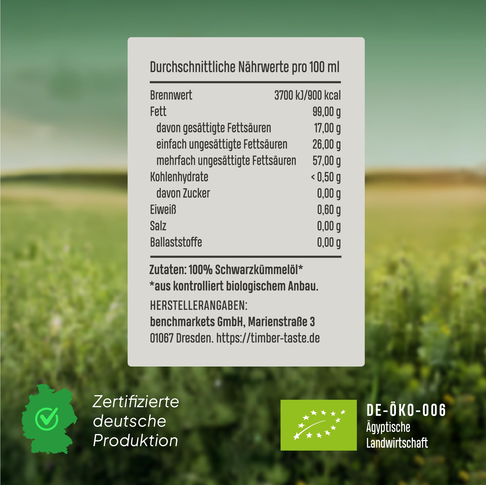 Black Seed Oil Bio Schwarzkümmelöl ungefiltert 250ml – Ägyptisches Schwarzkümmel Öl mit hohem Thymochinongehalt (4600 mg/1000 ml) aus deutscher Ölmanufaktur 8