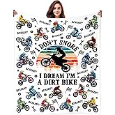 Dirt Bike Blanket Gifts Motorcycle Stuff Blankets and Throws Plush Soft Flannel Merch Cute Funny Dirt Bike Gifts for Men Women Girls Boys Kids Teens Adults Room Decor 50"X40"