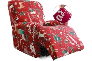 Iauddy Recliner Slipcover-Stretch Soft Slip Reclining Chair Slipcovers 4 -Pieces Furniture Protector for Recliner with Pocket Fitted Sofa Couch Cover Lazy Boy Chair Cover