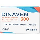 Dulac - Dinaven 500, Dietary Supplement for Leg Circulation, 60 Tablets | With Diosmin Hesperidin, Horse Chestnut, Butcher&rsquo;s Broom and Red Grape Extract, Made in Italy