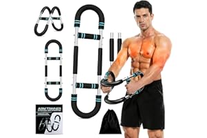 BRANDNEST Twister Arm Trainer 60-110 lbs for Men & Women, Alloy Steel Power Twister Bar, Chest & Arm Workout Equipment, Portable Upper Body Strength Training Tool with Anti-Slip Handles & Storage Bag