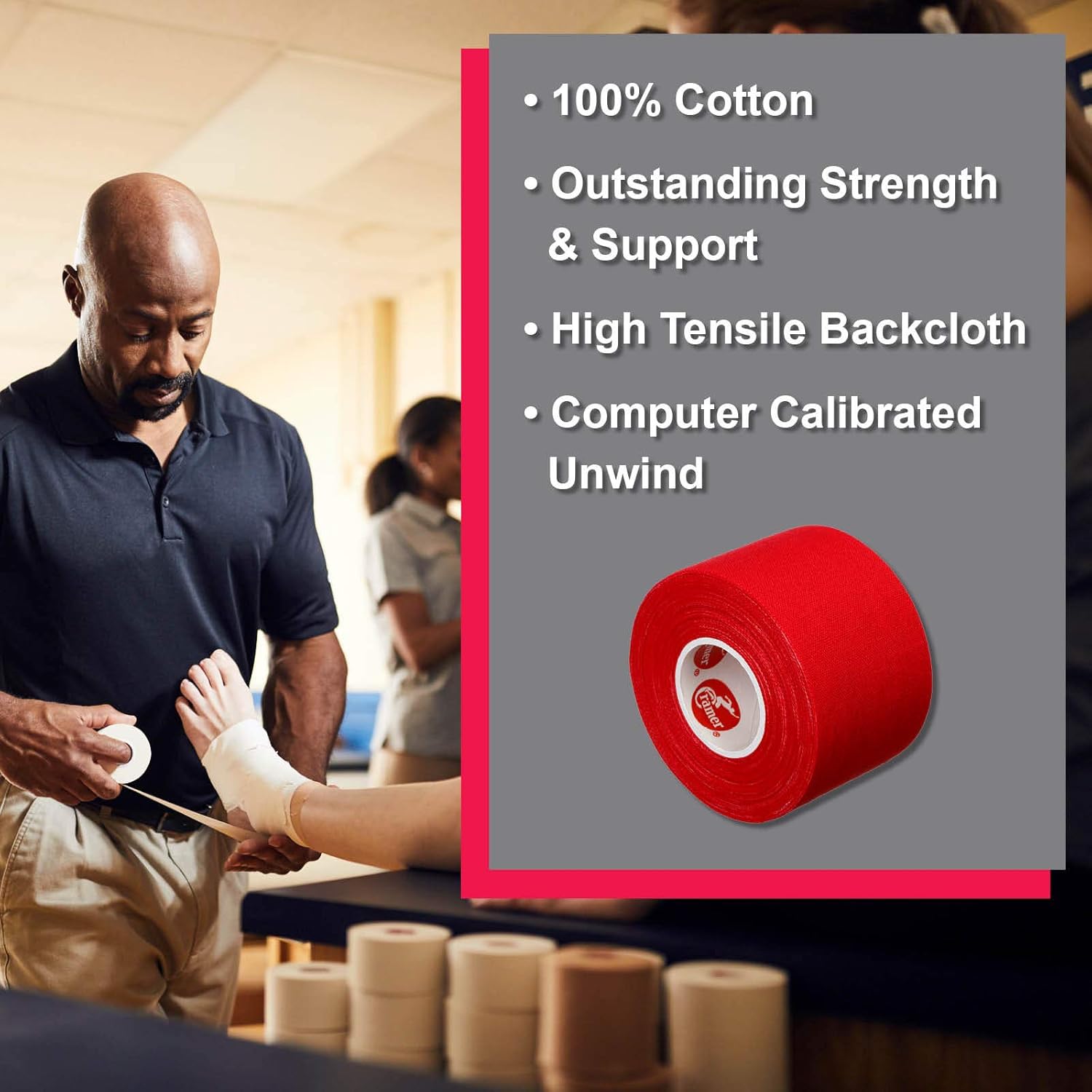 Cramer Team Color Athletic Tape, Easy Tear Tape for Ankle, Wrist, & Injury Taping, Protect & Prevent Injuries, Promote Healing, Athletic Training Supplies, 1.5" X 10 Yard Roll, Colored AT Tape, Single Roll: Industrial & Scientific
