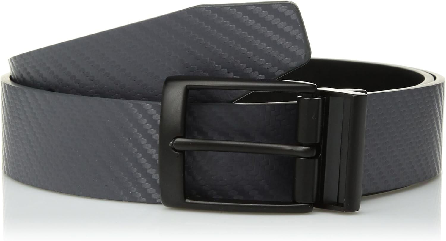 Nike Men's Standard Carbon FiberTexture Reversible Belt, dark grey