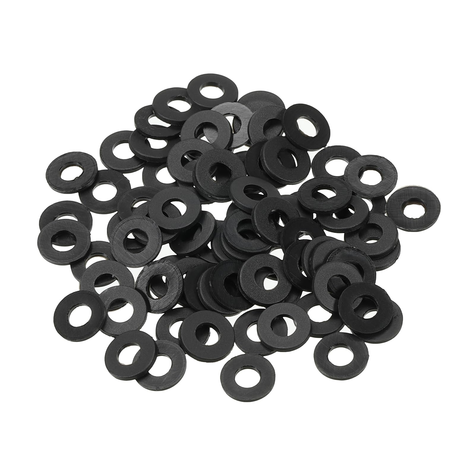 PATIKIL M4 Nylon Flat Washer, 150 Pack 4mm ID 9mm OD 1mm Thick Sealing Spacer Gasket Ring for Faucet Pipe Water Hose Fastener Bolt, Black