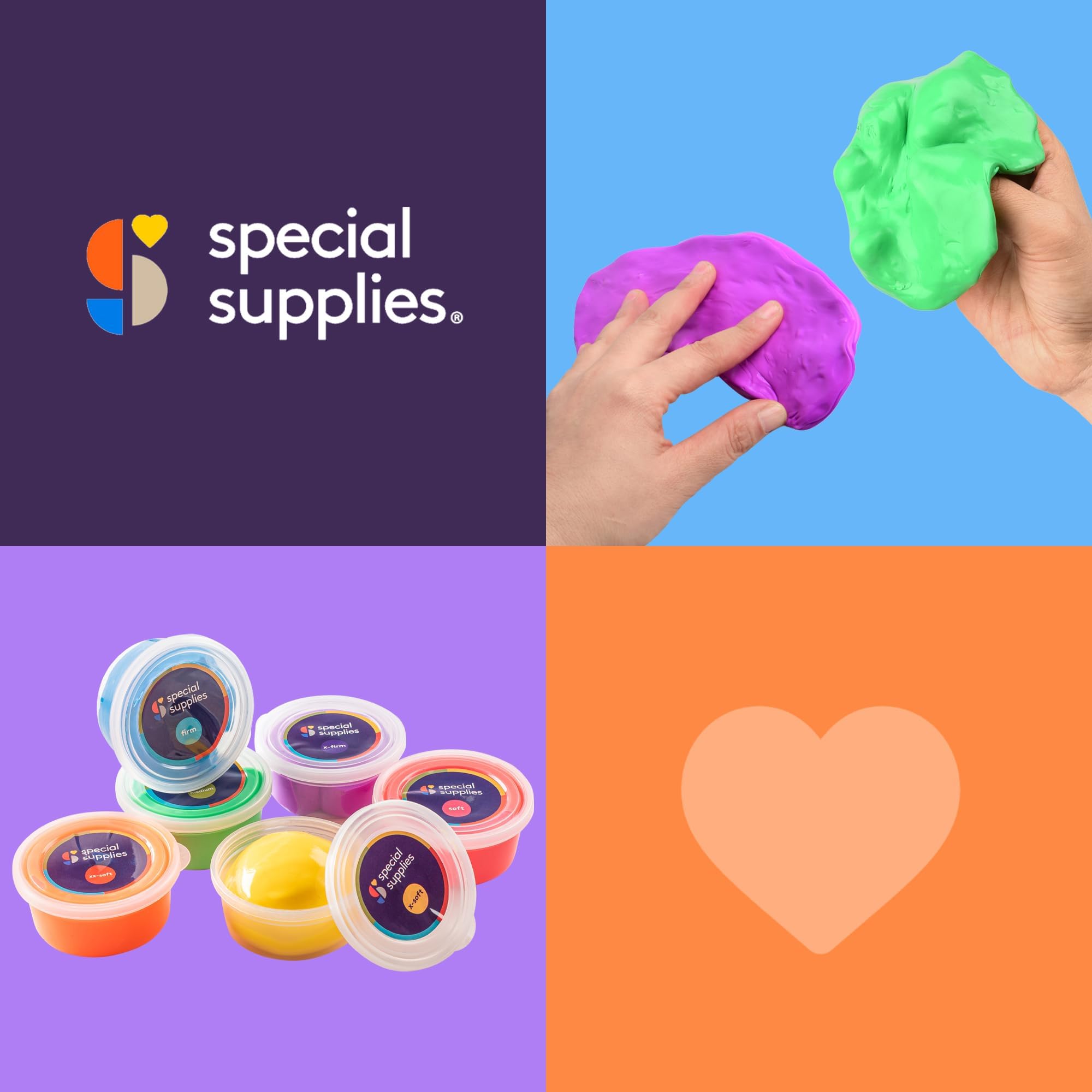 Special Supplies Therapy Putty for Kids and Adults - Resistive Hand Exercise Stress Relief Therapy Putty Kit, Set of 6 Strengths, 3 Ounces of Each Putty