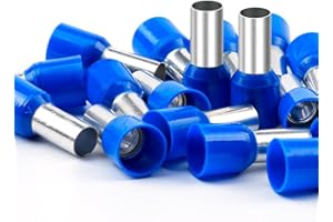 AIRIC UL Listed Wire Ferrule Connectors 6 Gauge - DIN Standard - Crimp Copper Ferrules Terminals Wiring Electrical Connector Nylon Insulated Pin Cord End Terminal 6 AWG, Blue, 100 Pcs
