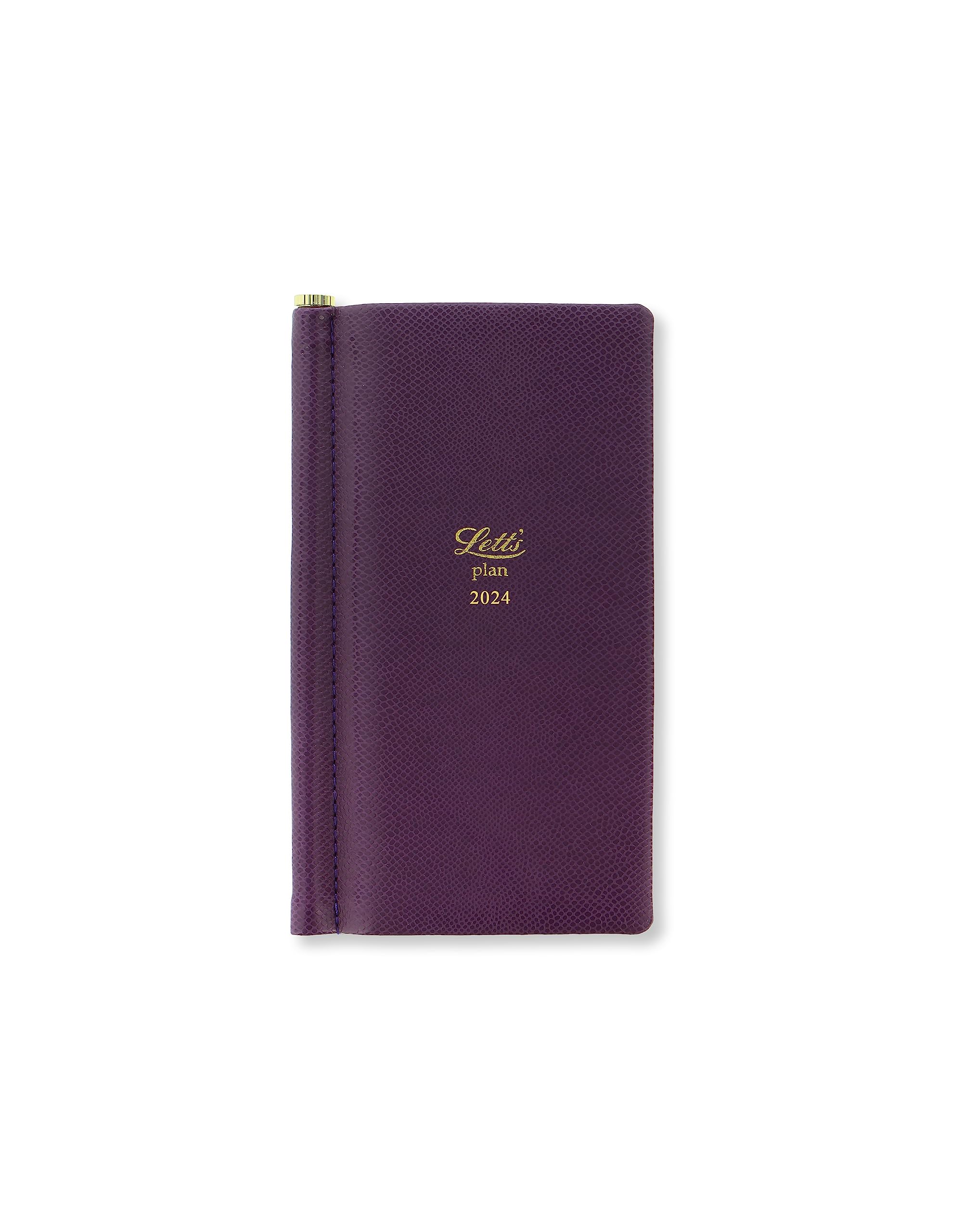 Letts Legacy Slim Pocket 2024 week to view diary with planners - purple