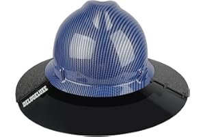 DELUGELUXE Hard Hat Sun Shade Visor Full Brim - 3 Panels & 4 Clips, Compatible with Standard V-Gard Full Brim, Includes A-Z Crystal Label Stickers (Extra Clip & Letters)