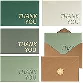 ElegaAura Thank You Cards with Envelopes, 32 Pack 4x6 in ThankYou Cards Bulk with Embossed Design, Thank You Notes for Wedding, Baby Shower, Small Business, Bridal Shower, Funeral, Graduation, Green