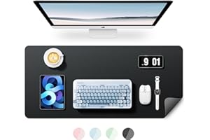 Desk Pads & Blotters Protecter 31.5" x 15.7", BUBM Artificial Leather Desk Mat Blotters Organizer with Comfortable Writing Surface (Black)