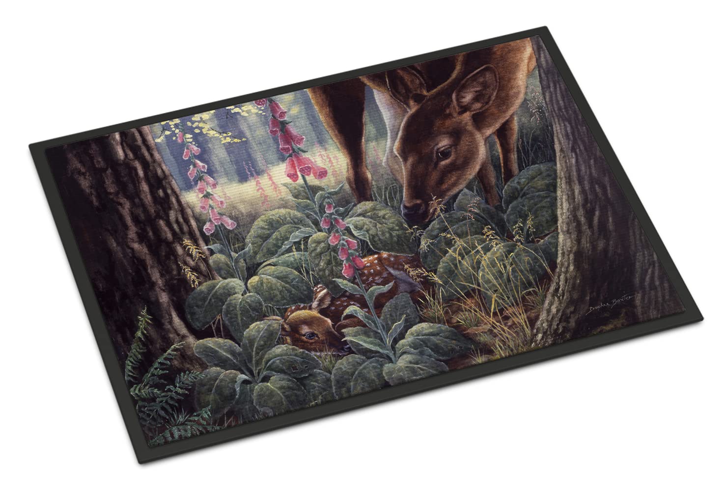 Caroline's Treasures Doe and Fawn Deer Indoor or Outdoor Mat 24x36 BDBA0259JMAT, Fabric, 2' x 3' (Rectangular)