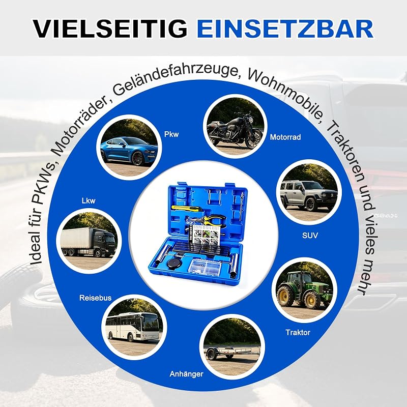 Reifenreparaturset 68-teilig, Auto, Motorrad, ATV, Jeep, LKWs
