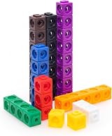 Temple Lodge Maths Cubes 100-Piece Set 10 Colours & Shapes Fidget Linking Cubes view 2