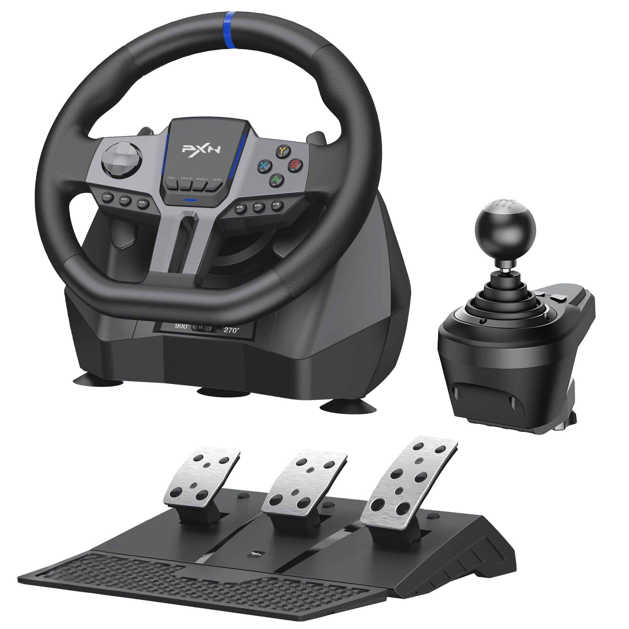 Photo 1 of PXN V9 Gen 2 Racing Wheel with Hall Effect Pedals and Shifter, Gaming Steering Wheel for PC, Xbox Series X|S, Xbox One, PS4, Magnetic Sensor, 270°/900° Quick Switch, App Tuning